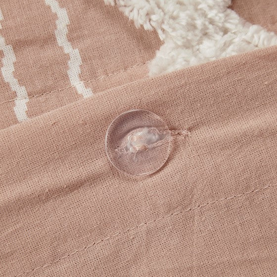 Cotton Printed Duvet Cover Set With Chenille King Multicolor Cotton