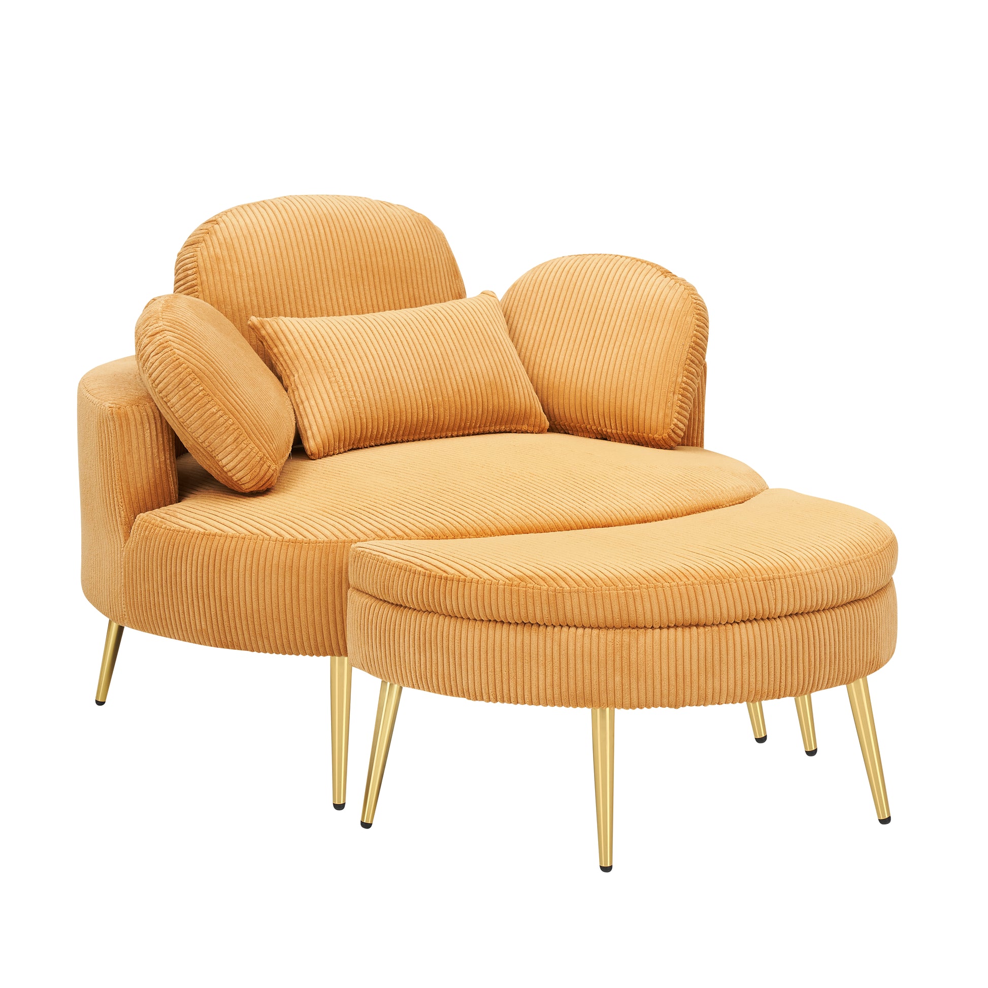 61 Inches Yellow Comfortable Seat, Small Sofa With Small End Table, Suitable For Lunch Break Casual Afternoon Tea Time Seat, Suitable For Small Apartment, Bedroom, Space Balcony Small Sofa Yellow
