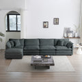 Modular Sectional Sofa For Living Room,U Shaped Couch 5 Seater Convertible Sectional Couch With 1 Ottoman ,Gray Chenille Gray Chenille 4 Seat
