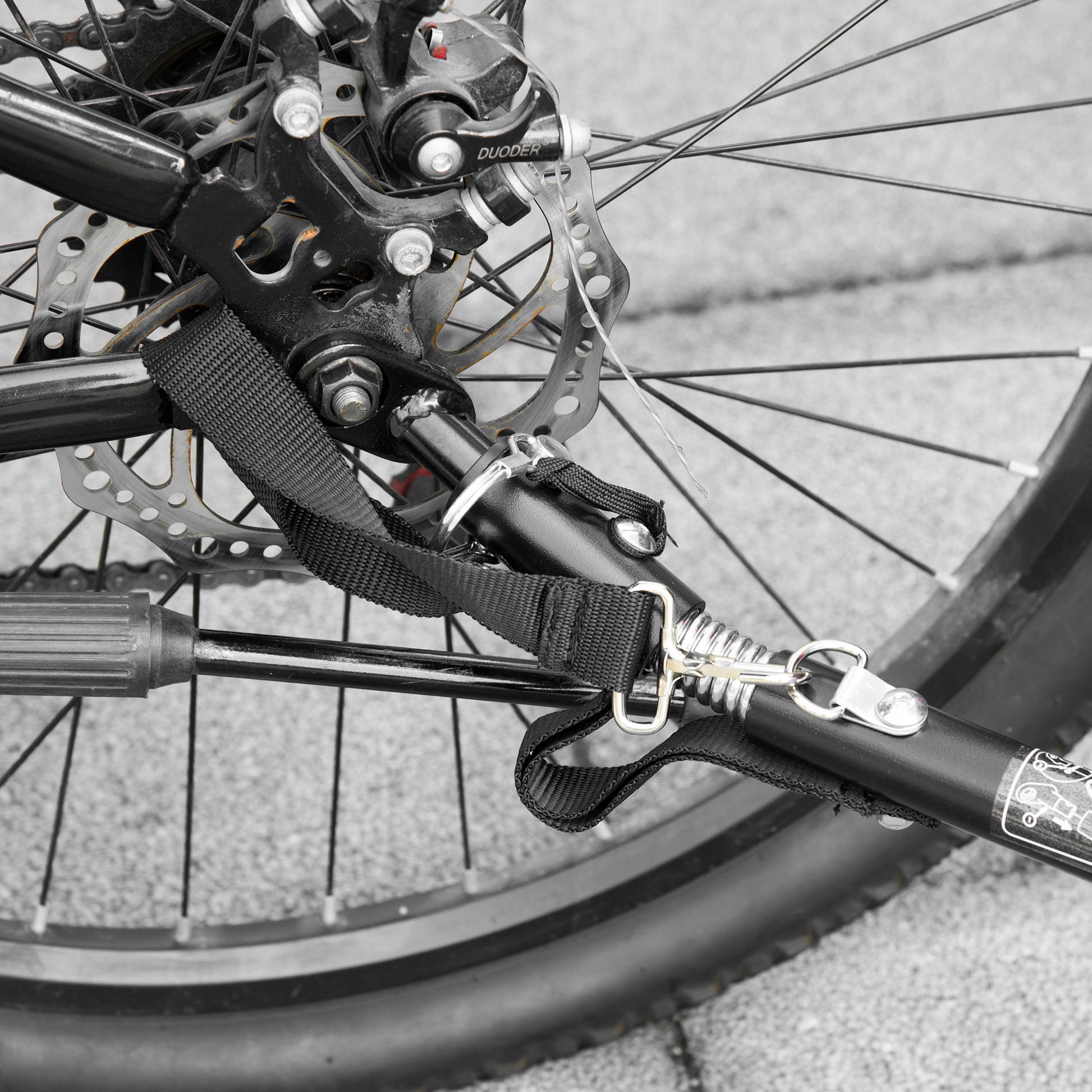 Aosom Steel Bike Trailer Coupler Attachment, Type 'B' Bicycle Trailer Hitch Connector For Cargo, Child And Pet Trailers Black Metal