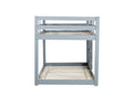 Solid Woodensolid Rubber Wooden Twin Over Twin Loft Bed With Ladder ,Upper And Bottom Bed Platforms Crafted With Strengthened Slats ,Grey Twin Grey Rubber Wood