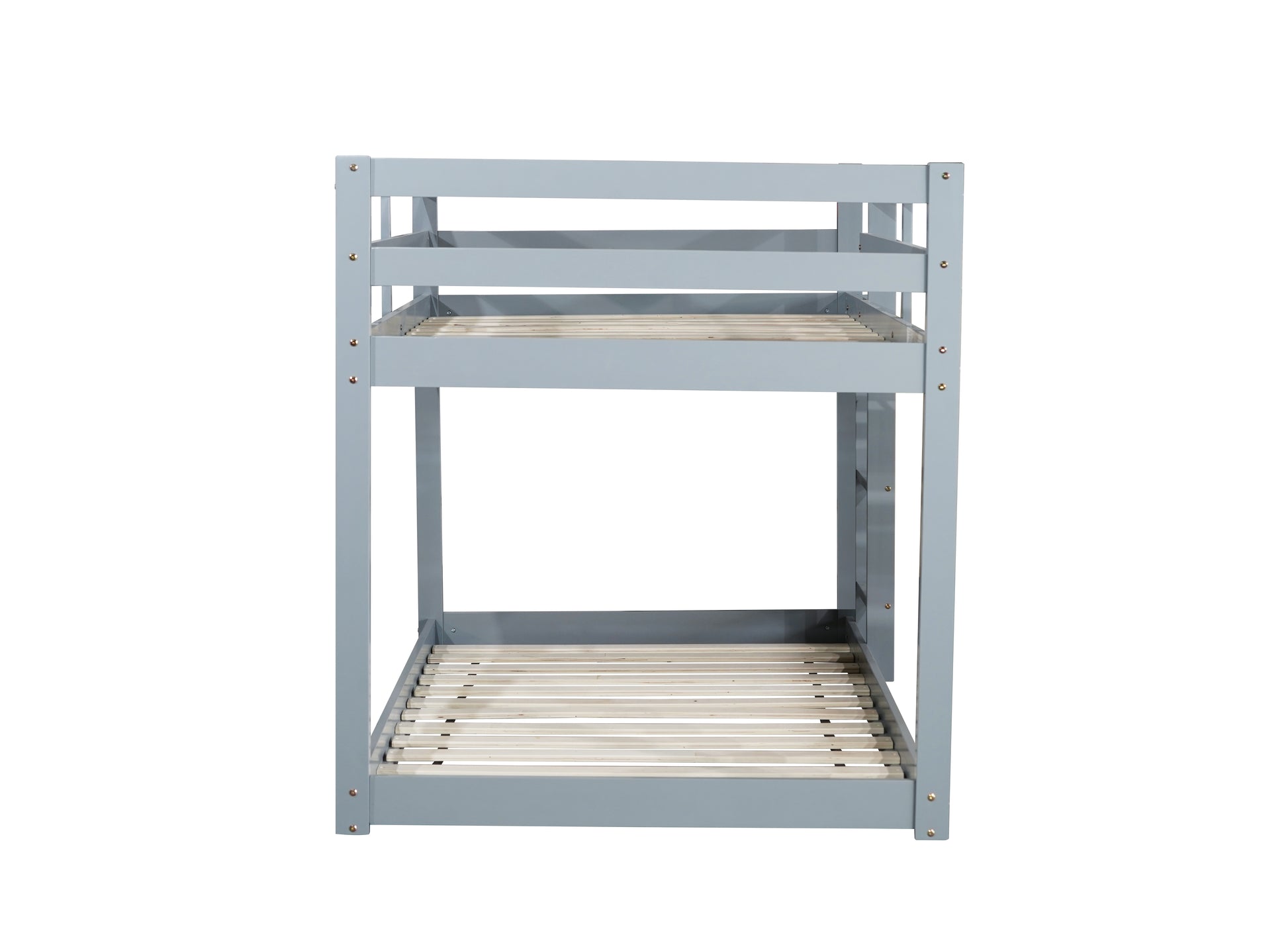 Solid Woodensolid Rubber Wooden Twin Over Twin Loft Bed With Ladder ,Upper And Bottom Bed Platforms Crafted With Strengthened Slats ,Grey Twin Grey Rubber Wood