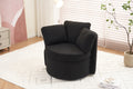 029 Teddy Fabric Swivel And Storage Chair With Back Cushion For Living Room,Black Black Primary Living Space Modern Foam Teddy