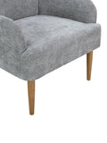 Chenille Armchair, Modern Style Accent Chair With Wood Legs, Comfy Design For Living Room, Bedroom, Office, Gray Gray Foam Wood Fabric