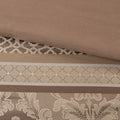 7 Piece Jacquard Comforter Set Brown Gold King King Brown Gold Polyester