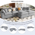 Modern Large U Shape Sectional Sofa, 2 Large Chaise With Removable Ottomans For Living Room Grey Polyester Primary Living Space Pillow Back American Design Polyester 6 Seat