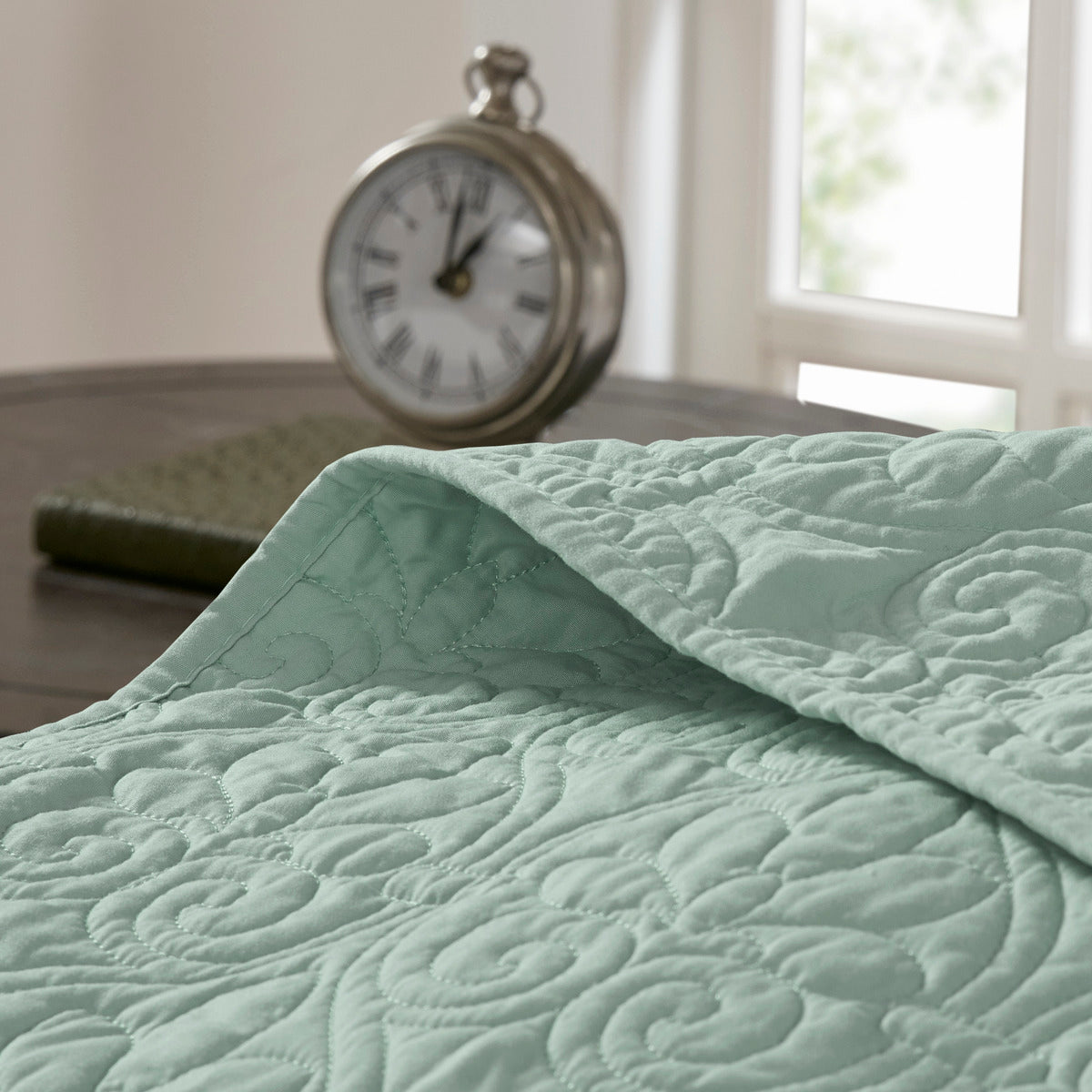Reversible Quilt Set Seafoam Full Queen Seafoam Cotton