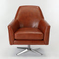 Paulina Caramel Leather Gel Swivel Armchair Caramel Foam Faux Leather