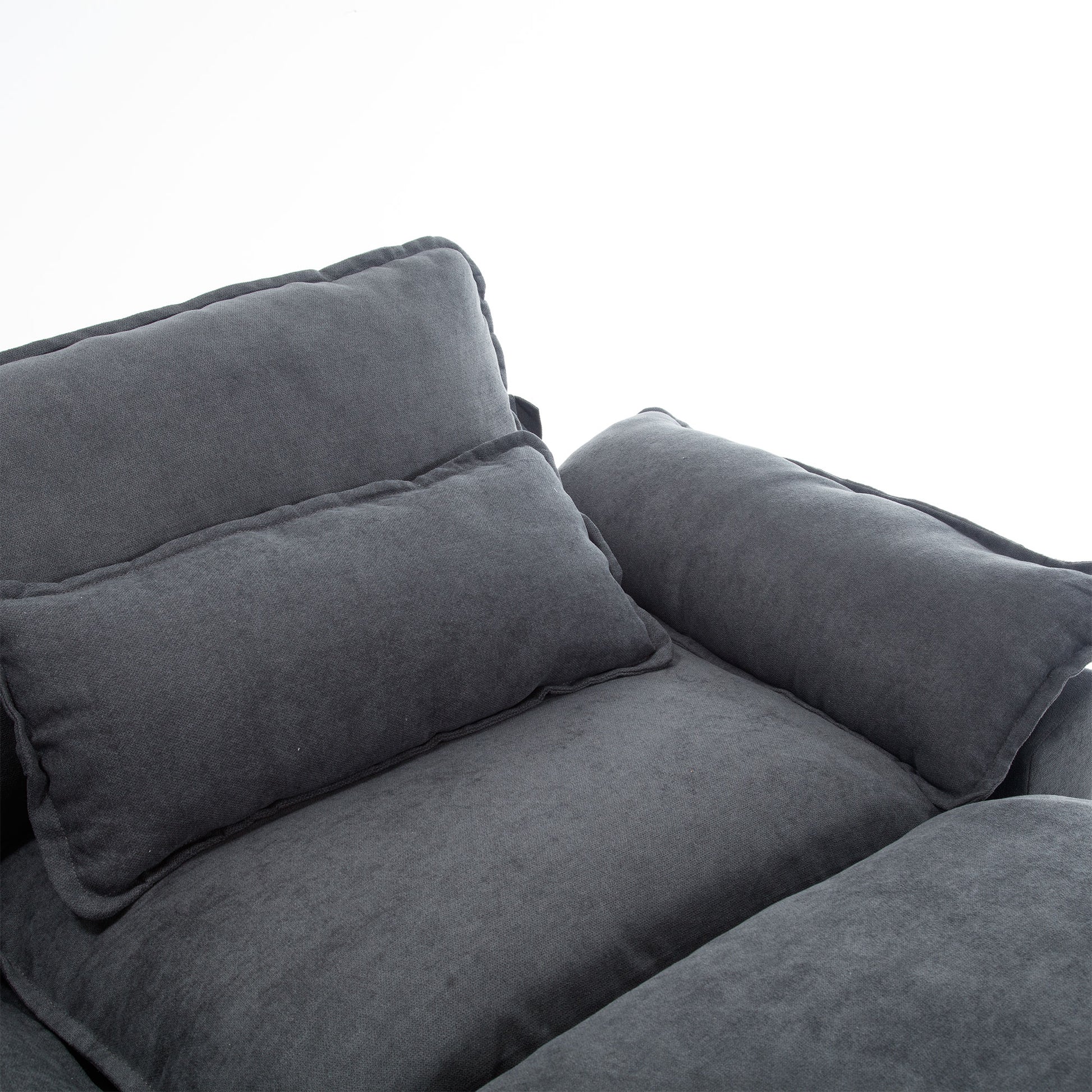 154.8" Oversized Modular Sofaice Velvet Large U Shaped Couch Comfy Upholstered 4 Seat Sofa With 2 Ottoman, 4 Lumbar Pillow, Deep Seat Couch For Living Room Dark Gray Primary Living Space Modern Foam Polyester 6 Seat