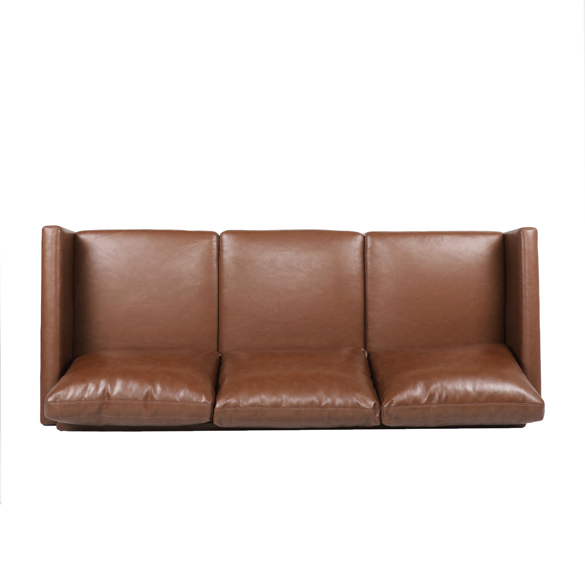 3 Seater Sofa Light Brown Pu 3 Seat