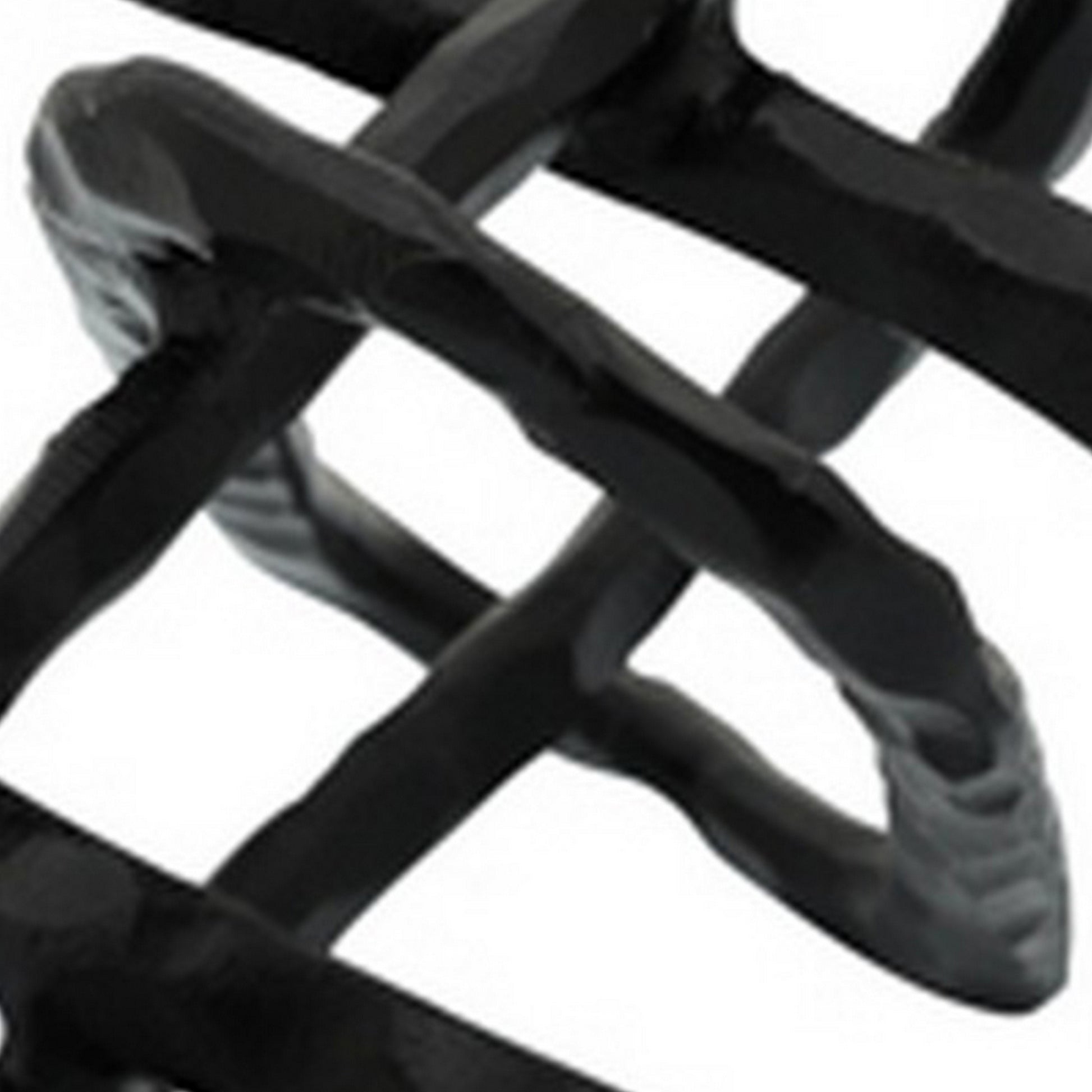 Metal Accent Decor With Oval Shaped Inters, Black Black Metal