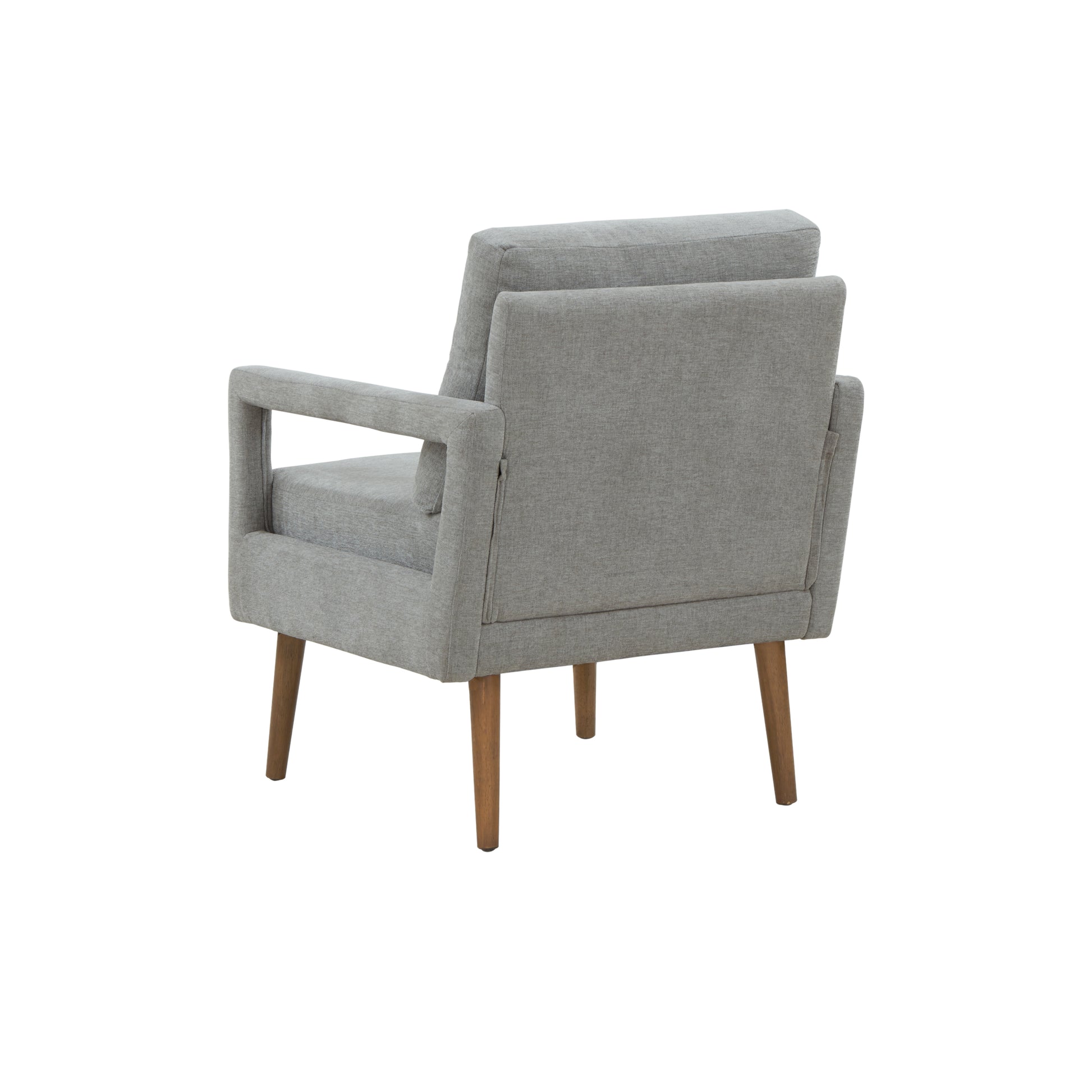 Mid Century Armchair2Pcs, Accent Chair With Wood Legs & Soft Cushion For Living Room, Bedroom, Home Office, Study, Grey Gray Foam Wood Fabric