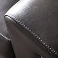 Modern Leather Metal Leg Chair Charcoal Grey Leather