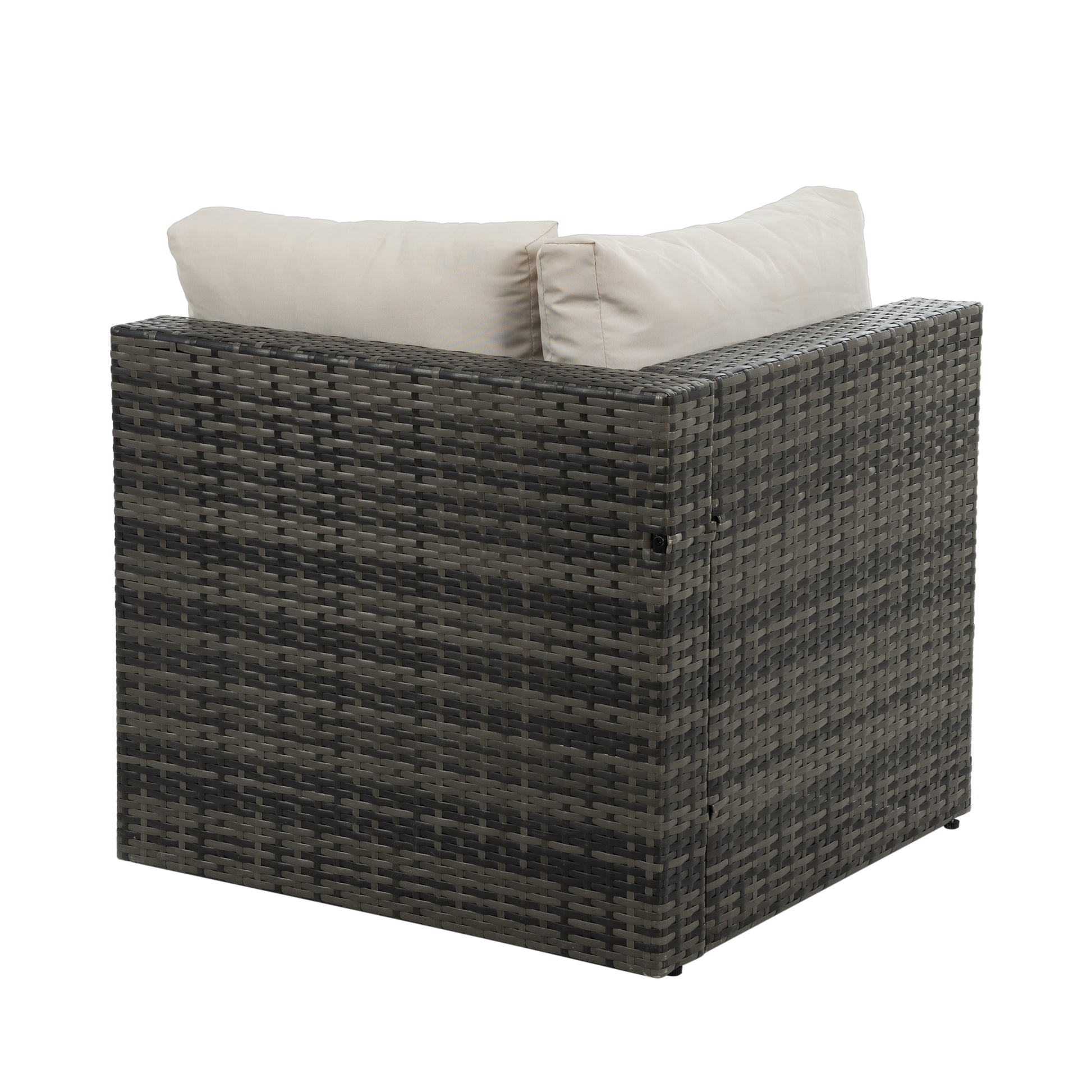 Patio Furniture, Outdoor Furniture, Seasonal Pe Wicker Furniture, 6 Set Wicker Furniture With Tempered Glass Coffee Table Dark Gray Seats 4 Pe Rattan Iron Waterproof Fabric