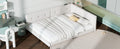 Upholstered Full Size Platform Bed With Usb Ports, Beige Full Beige Linen