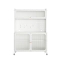 Kitchen Pantry Cabinet, Tall Storage Cabinet With Glass Doors & Adjustable Shelves, Cabinet Cupboard For Kitchen, Living Room, Dinning Room, White White Kitchen Modern Glass Doors Steel