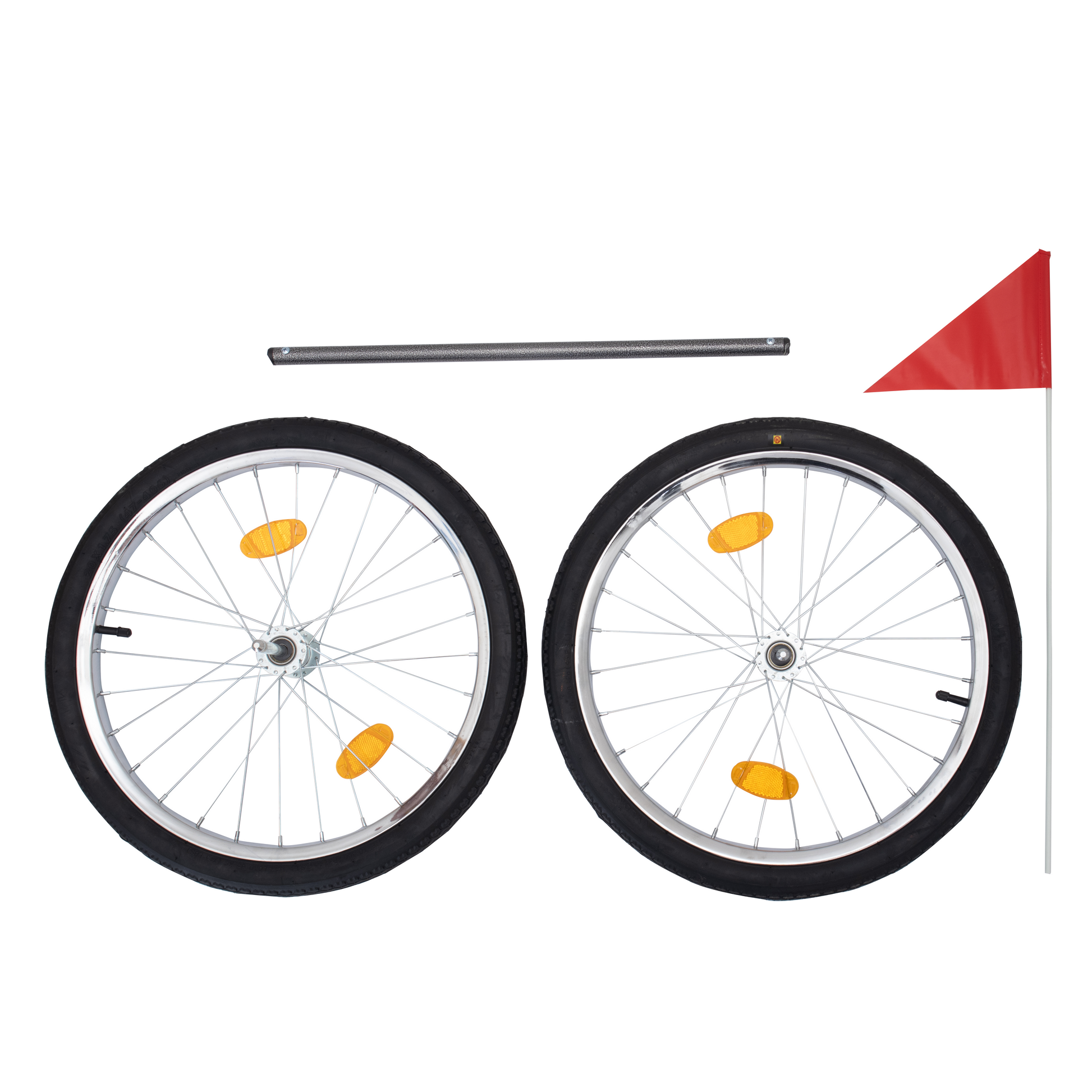 Dog Bike Trailer,Mesh Dog Cart With 3 Entrances, Safety Flag, 8 Reflectors, Folding Pet Carrier Wagon With 20 Inch Wheels, Bicycle Carrier For Medium And Small Sized Dogs Red Black Fabric Steel