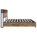 Metal Platform Bed With Underneath Storage, Led And Usb Ports, Full, Black Full Black Mdf Metal