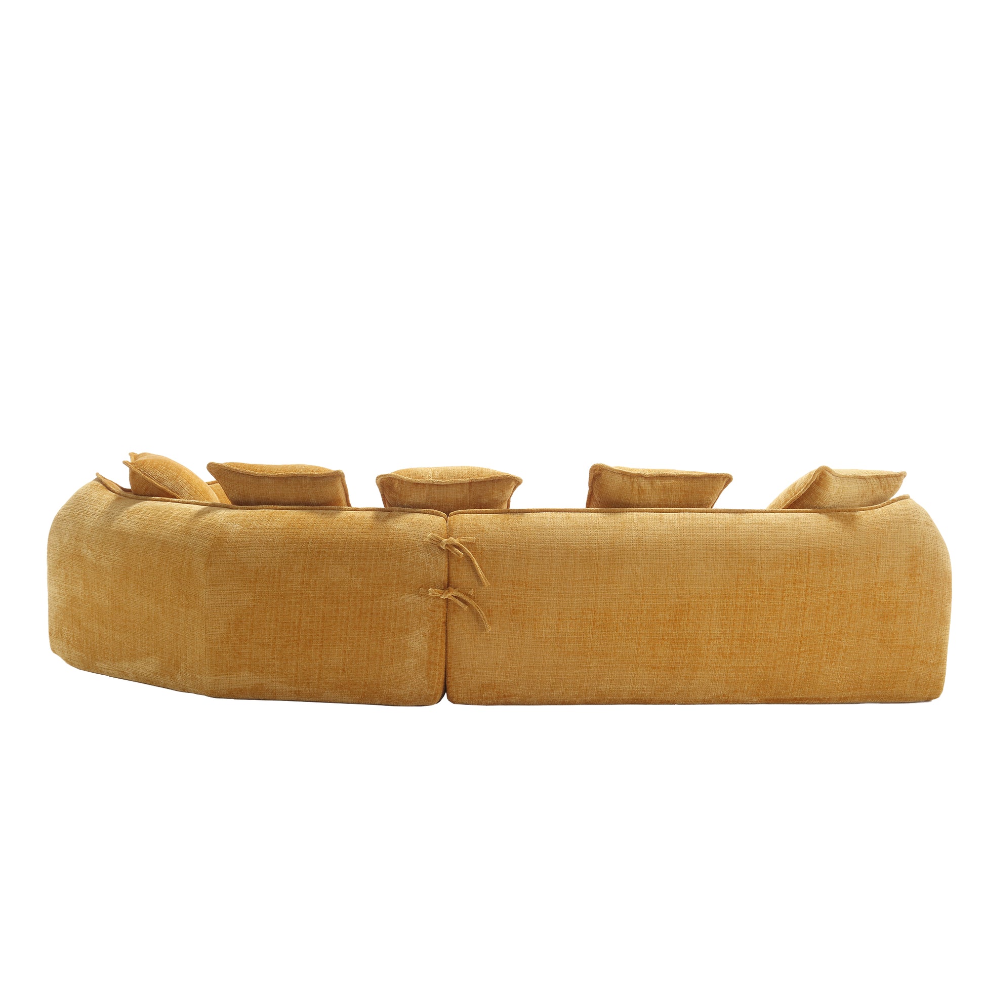 Modular Sectional Sofa, U Shaped Couch With Sofa For Five & Pillows, Modern Minimalist Chenille Fabric Large Comfy Cloud Sofas, Living Room Furniture Sets Mustard Yellow Chenille 5 Seat