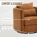 Coolmore Swivel Barrel Chair, Comfy Round Accent Sofa Chair For Living Room, 360 Degree Swivel Barrel Club Chair, Leisure Arm Chair For Nursery, Hotel, Bedroom, Office, Lounge Brown Chenille Brown Primary Living Space Foam Chenille