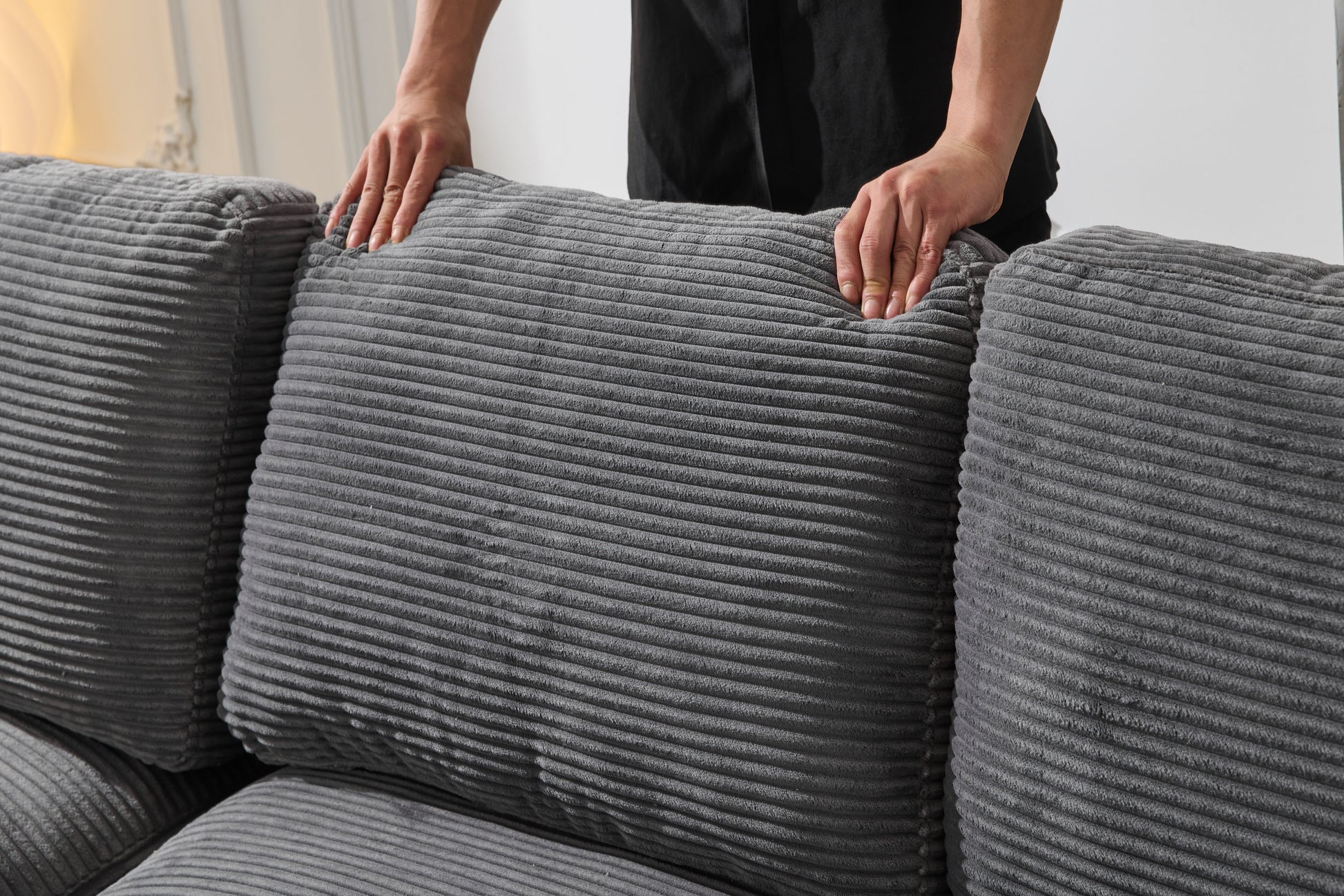 99*69" Modular Sectional Living Room Sofa Set, Modern Minimalist Style Couch, Upholstered Sleeper Sofa For Living Room, Bedroom, 2 Pc Free Combination, Installation Free Sofa, L Shape, Grey Grey Primary Living Space Soft Minimalist,Modern Foam Spring 4