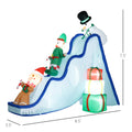 Homcom 8.5Ft Long Christmas Inflatable Snowman Elf And Gingerbread Man Multicolor Polyester