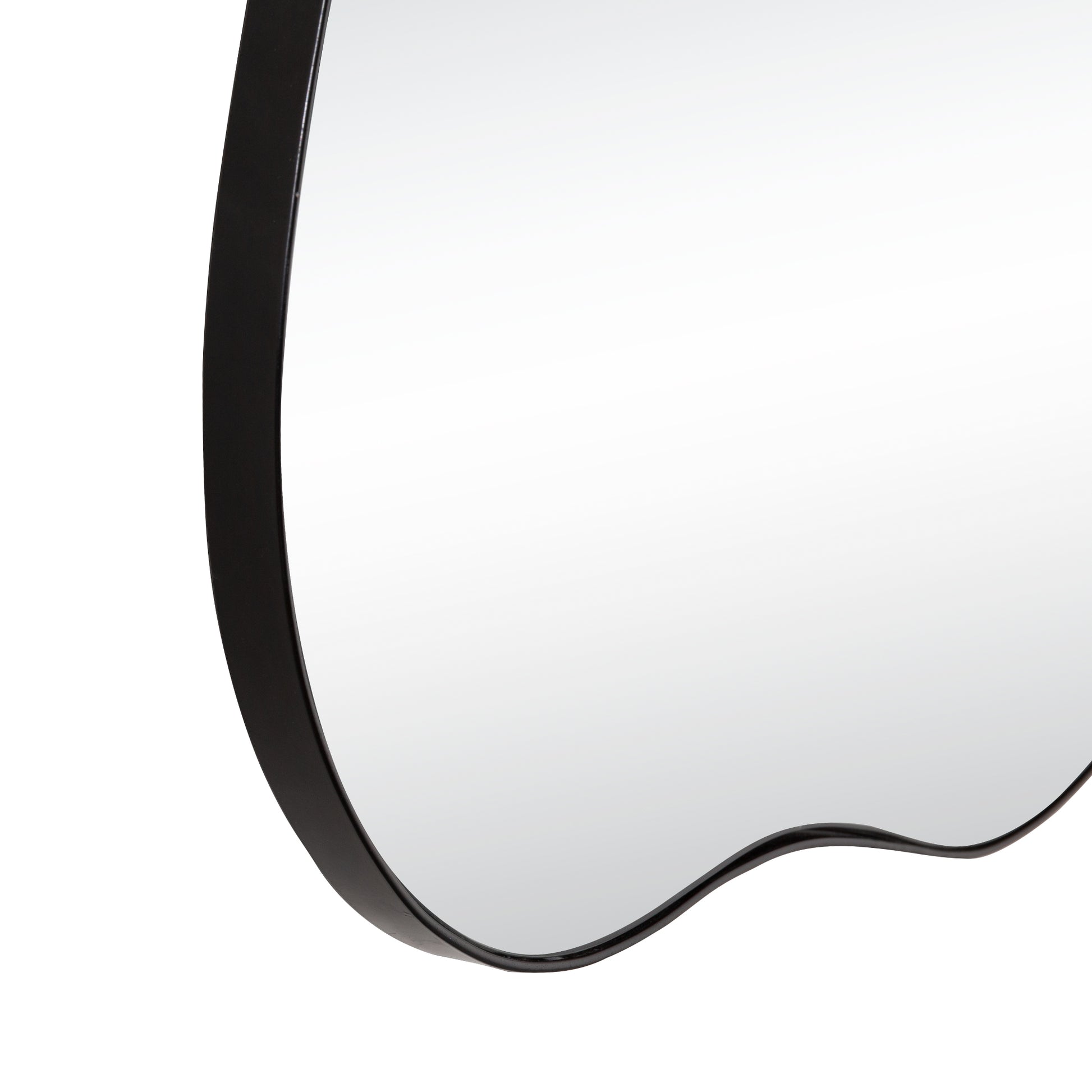 Irregular Cloud Shaped Metal Accent Wall Mirror Black And Silver Art Deco,Modern Metal