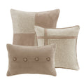 7 Piece Faux Suede Comforter Set Tan Cal King California King Tan Polyester