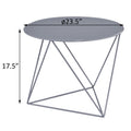 Grey Geometric Metal Base Accent Table Grey Primary Living Space Contemporary Round Metal