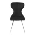 Ultra Modern Dining Furniture Set Of 2 Side Chairs Black Velvet Upholstery Chrome Finish Metal Legs Black,Chrome Dining Room Ultra Modern Side Chair Set Of 2 Metal