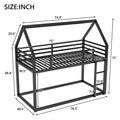 Twin Over Twin House Bunk Bed With Built In Ladder,Black Twin Black Metal
