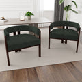 Coolmore Modern Accent Chair Teddy Upholstered Armchair With Open Back 3 Legs Barrel Dining Chair Comfy Side Chair For Living Room Bedroom Dining Room Set Of 2 Emerald Emerald Primary Living Space