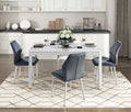 Modern Dining Side Chairs Set Of 2, Dark Gray Velvet Upholstered White Metal Legs Furniture Dark Gray Dining Room Modern,Ultra Modern Side Chair Metal