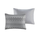 Cotton Jacquard Comforter Mini Set Grey Black Full Queen Queen Grey Black Cotton