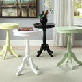 White Side Table With Turned Pedestal White White Primary Living Space Traditional Round Wood Pedestal