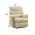 Arcadia Beige Microfiber Motion Recliner Beige Microfiber