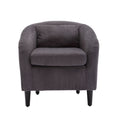 Coolmore Living Room Accent Barrel Chair, Century Modern Style Decorative Chair, Armchair For Living Room With Thick Cushions And Pillows, Comfy Single Sofa Chair, Chair With Wooden Legs,Dark Grey Dark Gray Corduroy