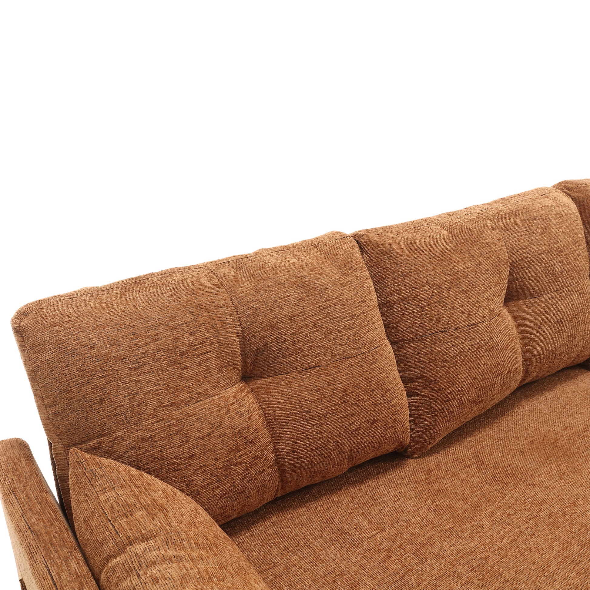 United We Win Furniture, Modular L Shaped Sofa, Modular Long Sofa With Reversible Chaise Lounge, Sofa Bed, Sleeper Sofa, Modular Sofa Combination With Storage Seats. Brown Chenille 3 Seat