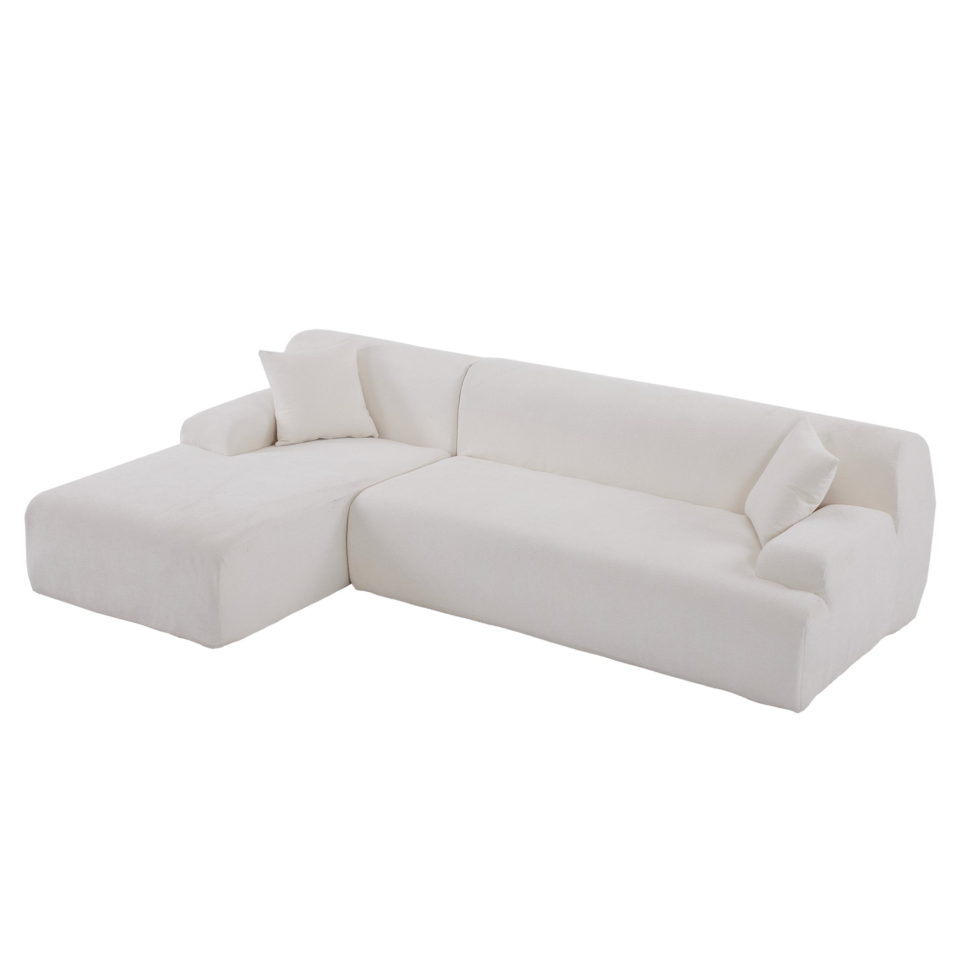 Modern Large L Shape Modular Sectional Sofa For Living Room, Bedroom, Salon, 2 Piece Free Combination, Simplified Style Old Sku:Wy000356Aaa Beige Polyester 3 Seat