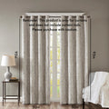 Knitted Jacquard Da Total Blackout Grommet Top Curtain Panel Only 1 Pc Panel Silver Polyester