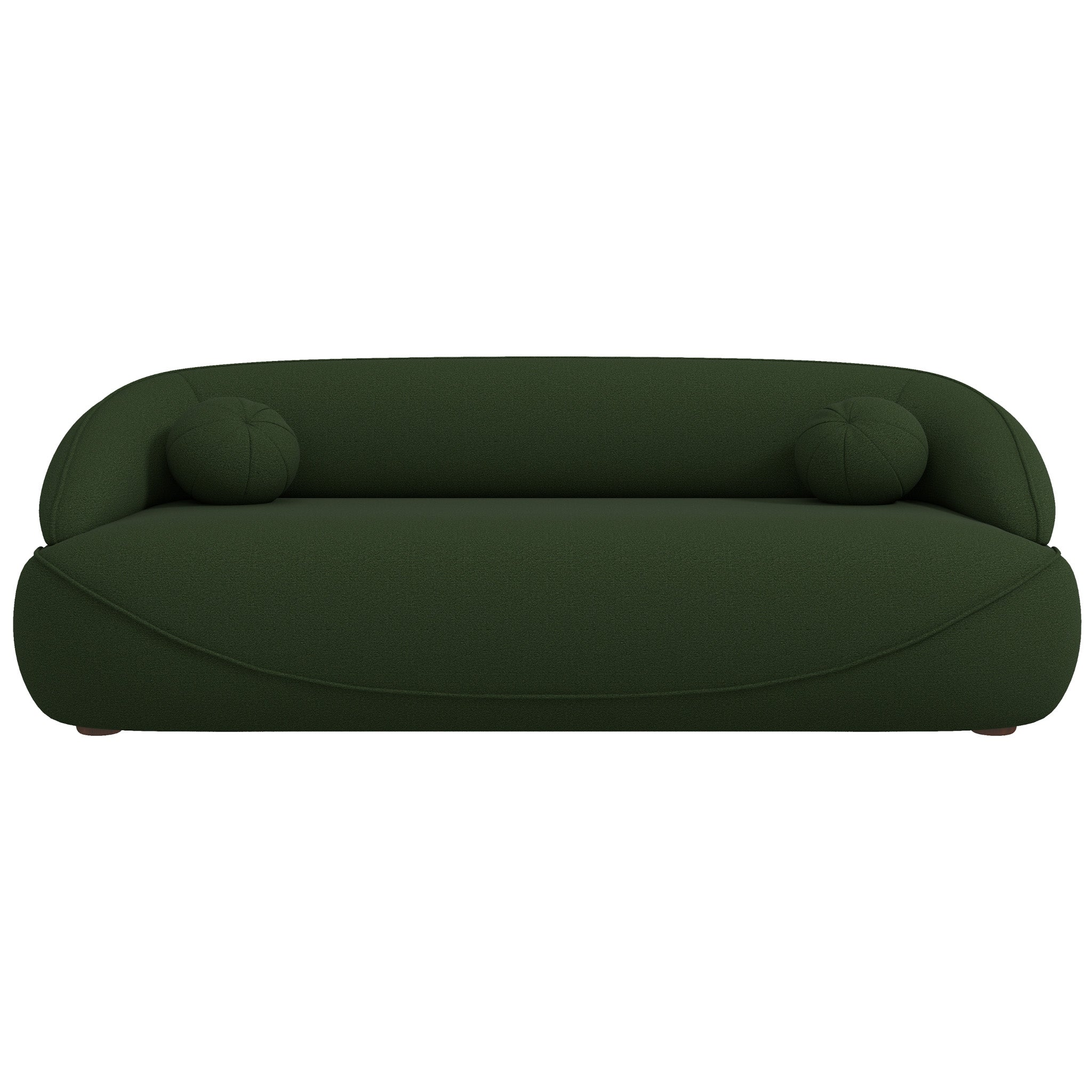 Andrew Dark Green Boucle Sofa Dark Green Wood Primary Living Space Medium Firm Mid Century Modern Foam Boucle,Solid Wood 3 Seat
