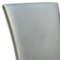 Camila Pu Dining Chair Set Of 2 Silver Silver White Faux Leather