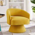 Modern Swivel Barrel Chair, Upholstered Velvet Round Accent Chairs,360 Degree Comfy Swivel Chair With Open Backrest, Single Chair Armchair For Living Room Bedroom, Homerest, Yellow Yellow Primary Living Space American Design,Contemporary,Luxury,Mid