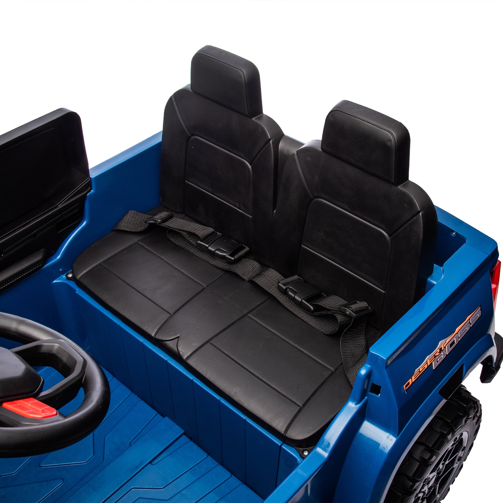 24V10A Two Seater Kids Ride On Electric Pickup, Kids Ride On Toy W Parents Remote Control,4Wd 800W Motors,Two Safety Belts,High Gate Safety Design,Usb,Bluetooth, Speed 2.49 3.73Mph For Kids Aged 3 .
