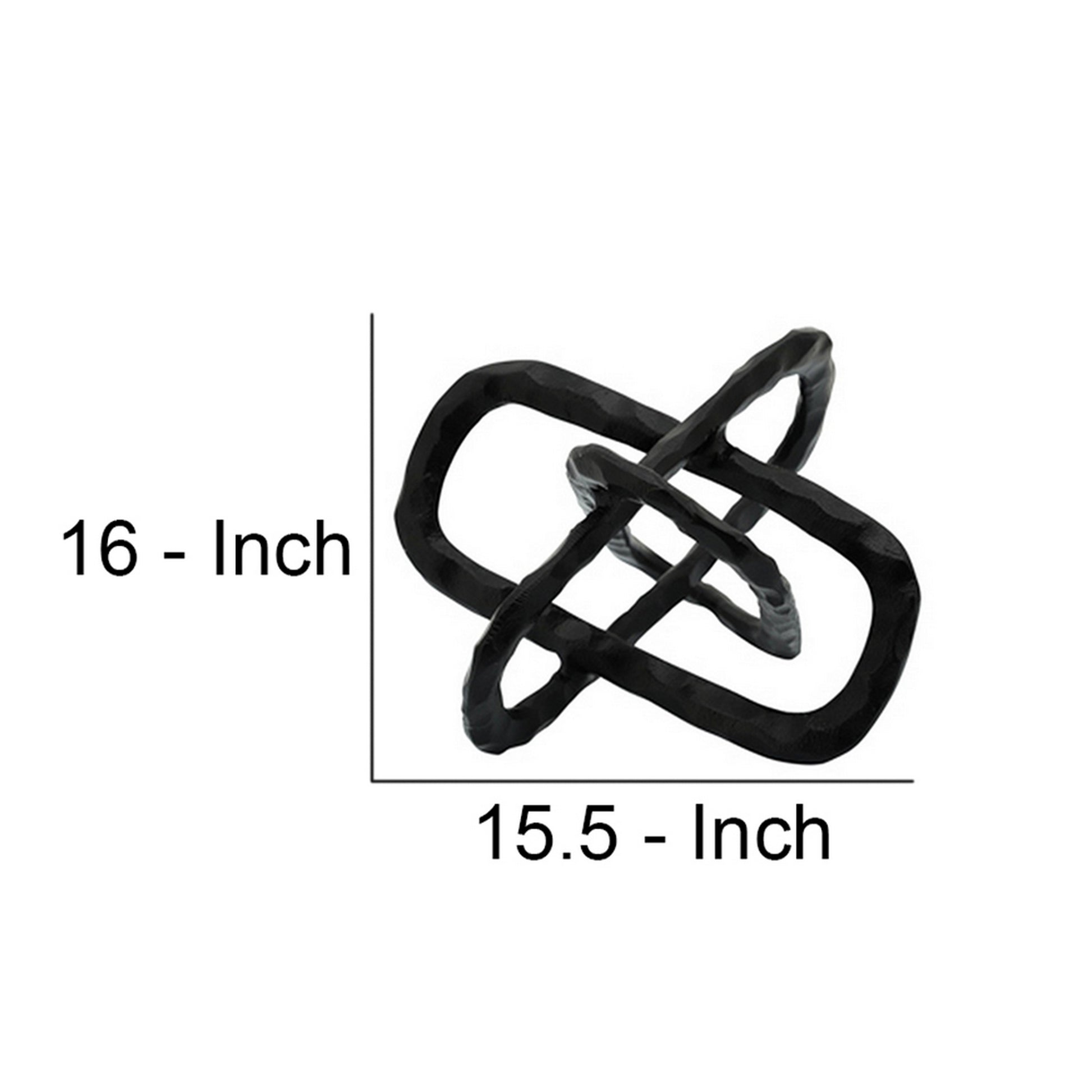 Metal Accent Decor With Oval Shaped Inters, Black Black Metal