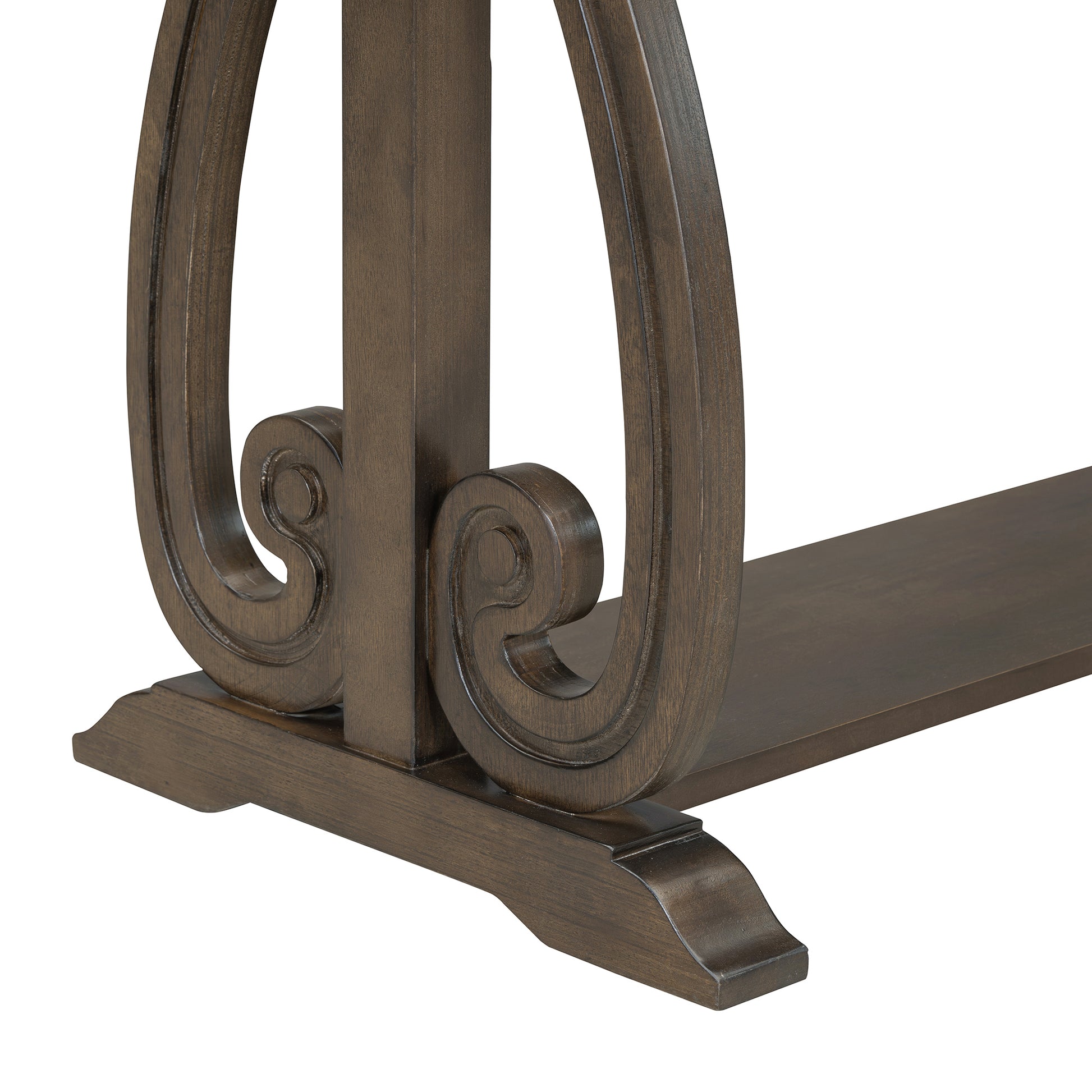 48 Inch Rustic Vintage Console Tablefarmhouse Style Entryway Table With Open Shelf And Sturdy Construction For Entryway And Living Room Walnut Walnut Distressed Finish Primary Living Space Antique,Rustic,Vintage Open Storage Console Tables Brushed