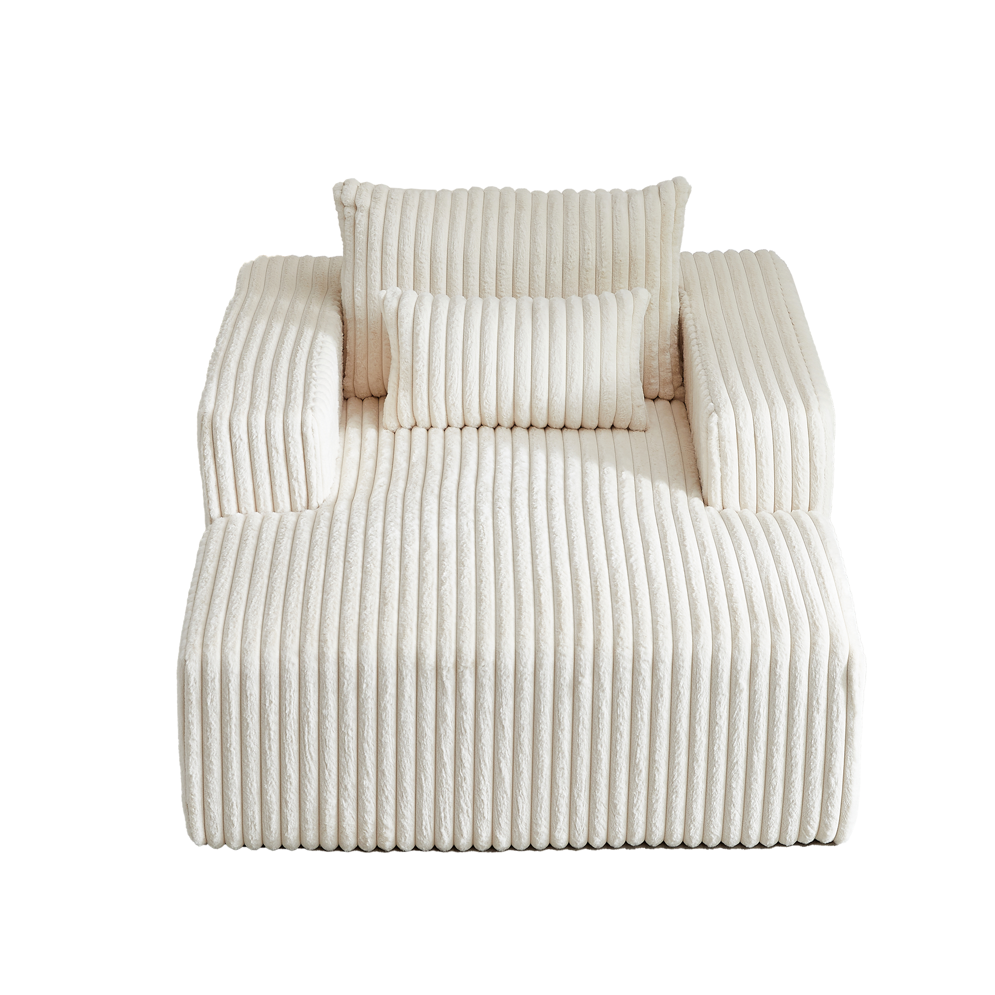 62.5 Inch Corduroy Sponge Sofa Lounge Chair,No Assembly Required,Fluffy Modern Sleeper Chair For Indoor Living Room Bedroom Beige Foam Corduroy 1 Seat