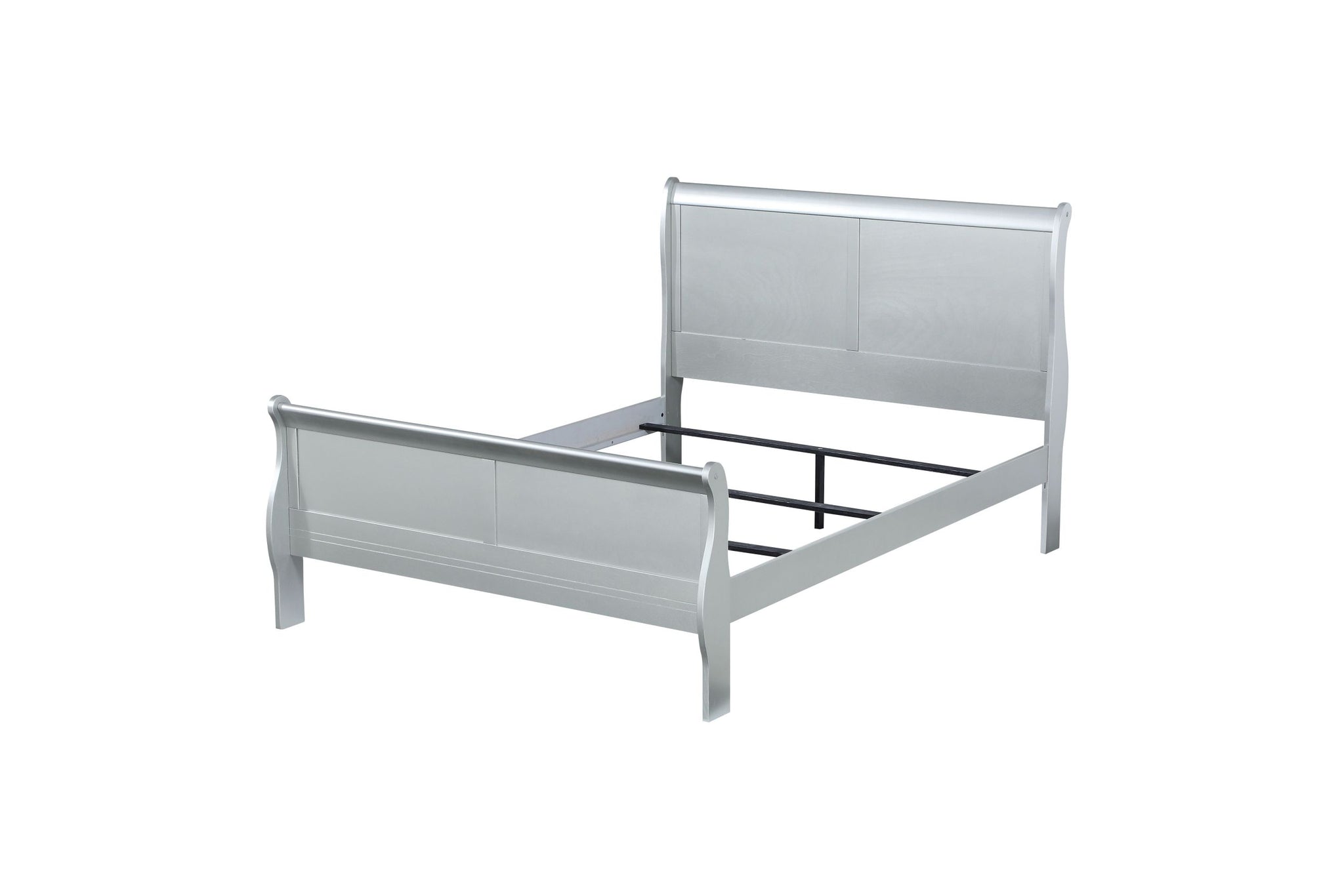 Platinum Full Bed Box Spring Required Full Gray Wood White Casual Sleigh Wood