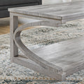 Unique Coffee Table, Solid Wood 23.8 Inch Modern Coffee Table Modern Center Table With Storage, Solid Wood Special Shape Coffee Table, Living Room, Kitchen, Apartment Dining Table Gray Solid Wood Mdf
