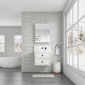 24'' W X 30'' H Bathroom Mirror Medicine Cabinet Wooden Door Medicine Cabinets For Bathroom, Wall Mounted Recessed Or Surface, Bathroom Mirror With Storage, Left Opening Door White Engineered Wood